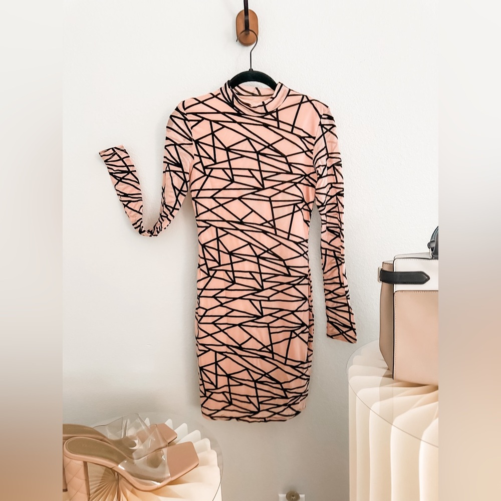 NWT Fashion Nova Mesh Mini Dress - Long Sleeve - SIZE XS